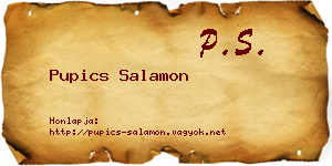 Pupics Salamon névjegykártya